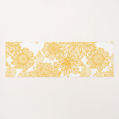 Tapis De Yoga Fleurs monogrammes Motif Yoga Mat (Dos (Horizontal))