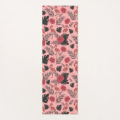Tapis De Yoga Fleurs motifs et feuilles flamands roses (Devant)