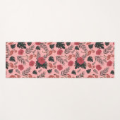 Tapis De Yoga Fleurs motifs et feuilles flamands roses (Devant (Horizontal))