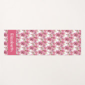 Tapis de Yoga Fleurs Orchidées Roses (Devant (Horizontal))