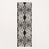 Tapis De Yoga Fleurs Printanières Noir Et Blanc Abstrait (Devant)