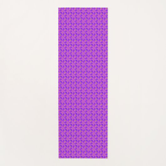 Tapis De Yoga Fleurs roses bleues en 3D, Artdeco (Devant)