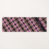 Tapis De Yoga Fleurs Roses Et Blanches Personnalisées (Devant (Horizontal))