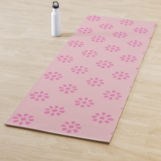 Tapis De Yoga Fleurs roses Pastel Boho Motif esthétique (En situation)