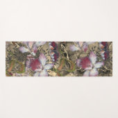 Tapis De Yoga Fleurs Rouge, Or, Vert Élégant Yoga Mat (Devant (Horizontal))