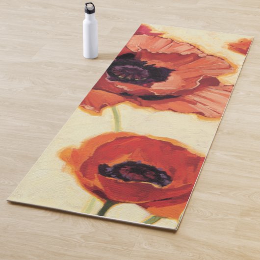 Tapis De Yoga Fleurs rouges (En situation)