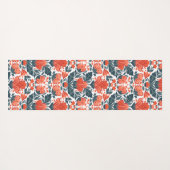Tapis De Yoga Fleurs rouges décoratives (Dos (Horizontal))