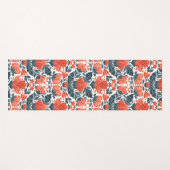 Tapis De Yoga Fleurs rouges décoratives (Devant (Horizontal))