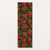 Tapis De Yoga Fleurs rouges sur l'arrière - plan noir (Devant)