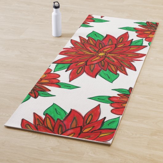 Tapis De Yoga Fleurs rouges Yoga Mat (En situation)