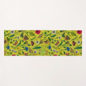 Tapis De Yoga Fleurs sauvages et papillons de nuit en vert (Devant (Horizontal))