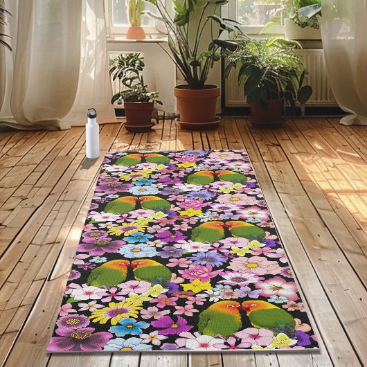 Tapis De Yoga Fleurs tropicales Inséparables