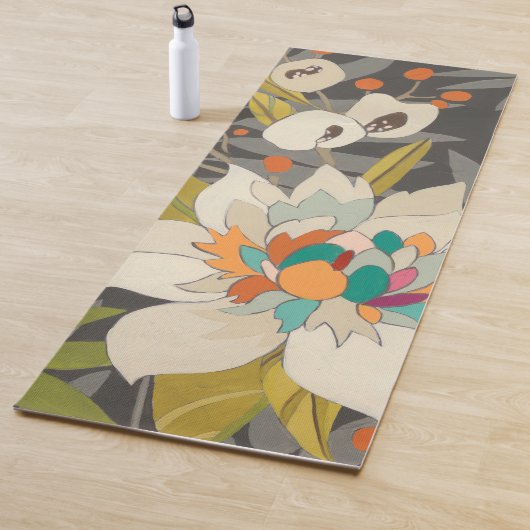 Tapis De Yoga Fleurs Tropiques Twilight (En situation)