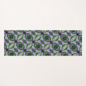 Tapis De Yoga Fleurs violettes délicates Motif Abstrait (Devant (Horizontal))