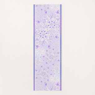 Tapis De Yoga flocon de neige violet clair et coeur étincelant
