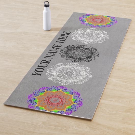 Tapis De Yoga Floral de Mandala naturel (En situation)