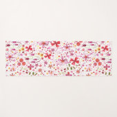 Tapis De Yoga Floral moderne Motif aquarelle (Devant (Horizontal))