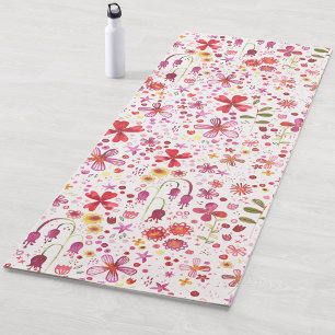 Tapis De Yoga Floral moderne Motif aquarelle