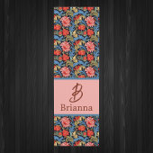 Tapis De Yoga Floral Monogram Pink Blue William Morris Style