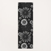 Tapis De Yoga Floral noir et blanc rétro (Devant)