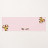 Tapis De Yoga Floral rose (Devant (Horizontal))