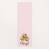 Tapis De Yoga Floral rose (Devant)