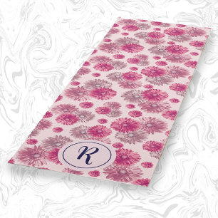 Tapis De Yoga Flore Fille Avec Fleurs Pastel Moderne Salle De Sp