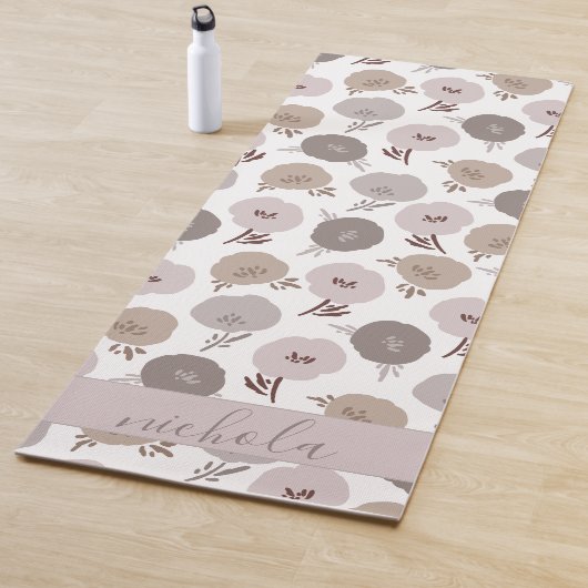 Tapis De Yoga Flore mignonne Violet gris (En situation)