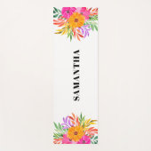 Tapis De Yoga Flore tropicale rose (Devant)
