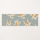 Tapis De Yoga Flore verte moderne Sage (Devant (Horizontal))