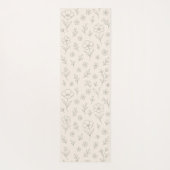 Tapis De Yoga Flower Line Drawing Mindful Minimalist (Dos)