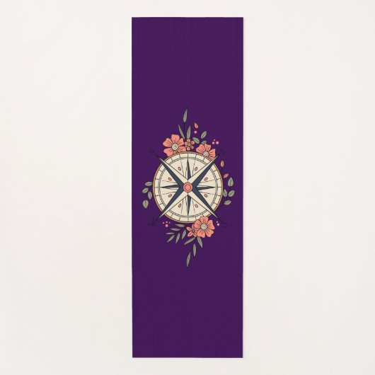 Tapis De Yoga Flowers, Directions, Compass  (Devant)