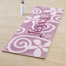 Flowers Swirls Pink White Pattern Personalized