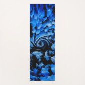 Tapis De Yoga Fluide Abstrait Noir et Bleu (Devant)