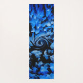 Tapis De Yoga Fluide Abstrait Noir et Bleu (Dos)