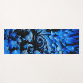 Tapis De Yoga Fluide Abstrait Noir et Bleu (Devant (Horizontal))