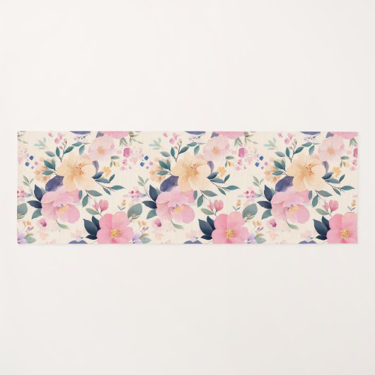 Tapis De Yoga Flux rose serène Élégant Calmant esthétique (Devant (Horizontal))