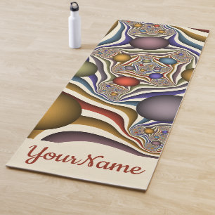 Tapis De Yoga Flying Up, Colorful Moderne Nom fractal Abstrait