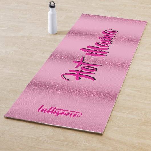 Tapis De Yoga Fond rose magique nom Personnalisé (En situation)
