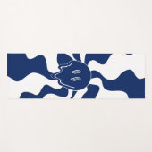 Tapis De Yoga Fonte de sourire en bleu et blanc (Devant (Horizontal))