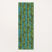 Tapis De Yoga Forêt de bambou sur bleu (Devant)