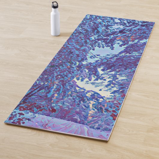 Tapis De Yoga Forêt hivernale enneigée avec ciel Vue (En situation)