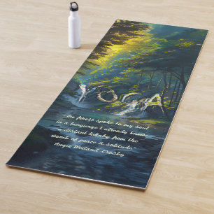 Tapis De Yoga Forêt naturelle YOGA Texte caché Reiki Citations p