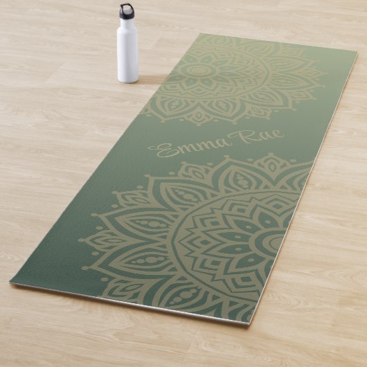 Tapis De Yoga Forêt verte Mandala Gradient (En situation)