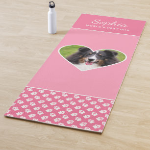 Tapis De Yoga Forme de coeur personnalisée avec photo d'animal d