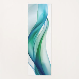 Tapis De Yoga Formes bleues et vertes transparentes