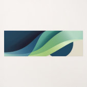 Tapis De Yoga Formes ondulées vertes et bleues (Dos (Horizontal))