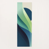 Tapis De Yoga Formes ondulées vertes et bleues (Dos)