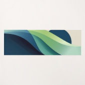 Tapis De Yoga Formes ondulées vertes et bleues (Devant (Horizontal))