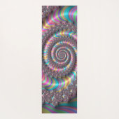 Tapis De Yoga Fractal brillant arc-en-ciel Nautilus Swirl (Dos)